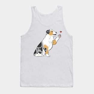 Australian Shepherd and Heart, Sweet Aussie Dog, Aussie Mom, Aussie Dad Tank Top